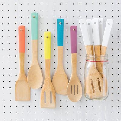 中国 自然なKitchenaid Bamboo Spatula 30cm Length Long Handle Cooking Utensils 販売のため