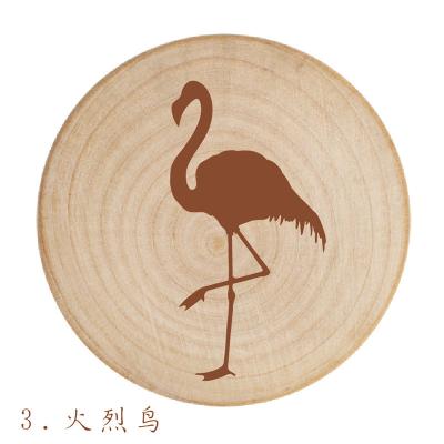 China Simple Log Wooden Magnetic Refrigerator Stickers Khaki Lettering Logo for sale