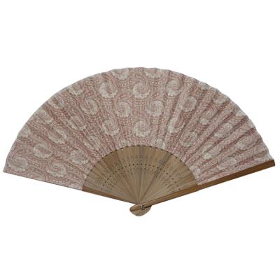 China Party Wedding Gift Spanish Mini Bamboo Silk Fabric Hand Fan Custom Printed Folding for sale