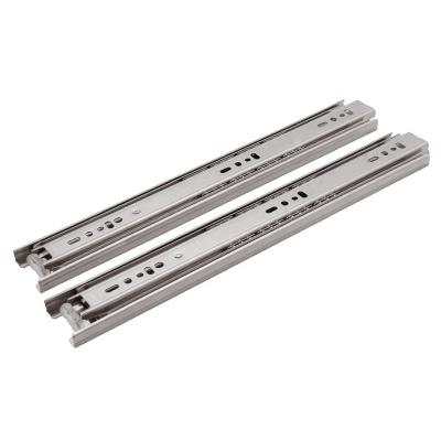 China Durable 45mm Width Stainless Steel Hardware Tool Custom 3 Fold Sections Supporting Drawer Slide Cabinet Drawer Slide Rail for sale