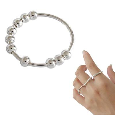 China Environmental friendly rotation beads ring anti anxiety personality creative women ring wholesale for sale