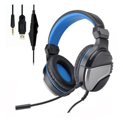 China Earphone Factory Selling USB Music MIC Computer Wired Earphone Headphone Headsets With RGB Light for sale