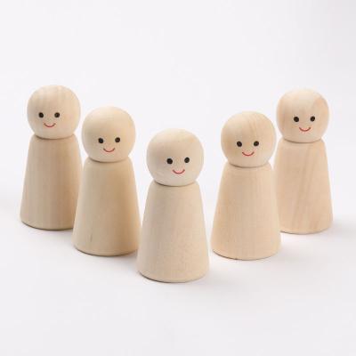 China Art Deco 100pcs/lot DIY Painted Wooden People Children's Educational Painted Wooden Peg Dolls for sale