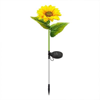 China Led Solar Lawn Light Sunflower Artificial Flower Lawn Garden Lighting Ground Plug Solar Garden Light 41X10X9cm for sale