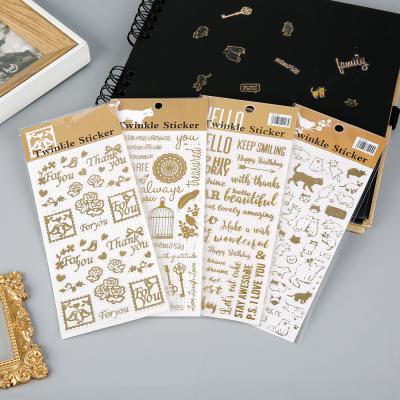 China Decorative sticker gold foil sticker, planner stickers, decorative stickers scrapbooking stickers for sale