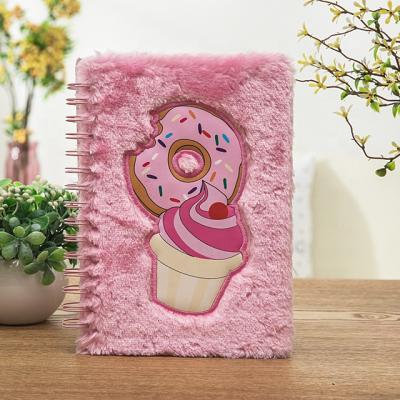 China Cartoon Pattern Plush Printed Notebook for sale