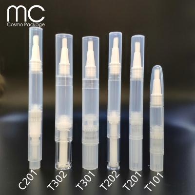 China Design 1.5ml, 2ml, 2.5ml, 4ml, 4.5ml Pen Clear Round Twist Empty Cosmetic Tube Pen With Brush for sale