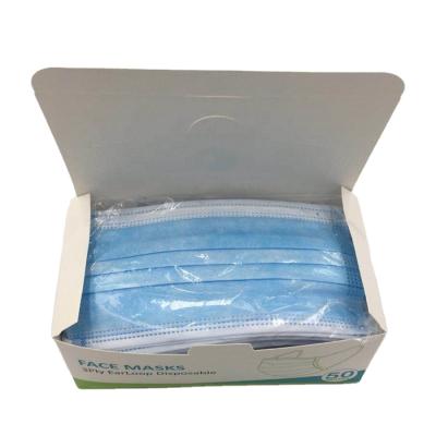 China Non woven fabric+ Melt-blown+Non woven fabric 3PLY DISPOSABLE MASKS NON WOVEN CIVIL FACE FACE MASK for sale