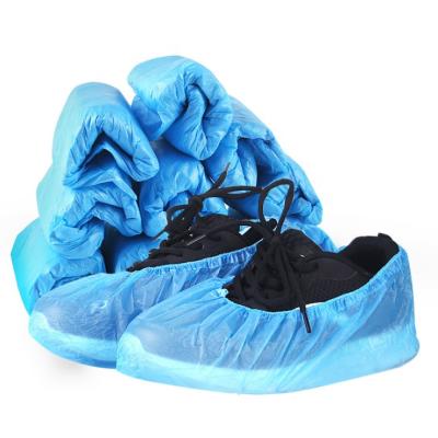 China Disposable Waterproof CPE Plastic Embossed Blue CPE Shoe Cover for sale