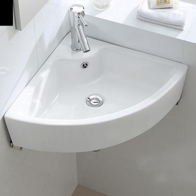 China Sanitaryware Easy Clean Popular Corner Bathroom Art Sink Small Size Worktop Design Ceramic Sink for sale