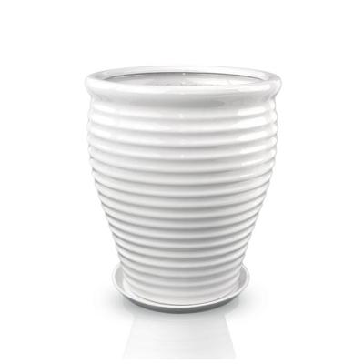 China 32' 40' 48' Modern Large Size White Ceramic Flower Vase Flower Pot Garden Home Decoration for sale