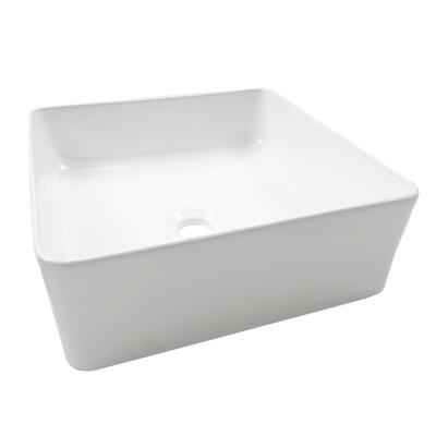 China Without Faucet China Chaozhou Hote Sale Handmade Kitchen Sinks White Ceramic Rectangular Shape Wash Basin for sale