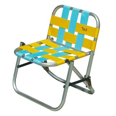 China Cheap Outdoor Customizable Ribbon Woven Webbed Webbed Chair Outdoor Weather Furniture Garden Furniture Leisure Beach Polyester For Camping for sale