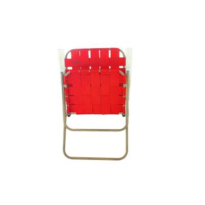 China Cheap Customizable Ribbon Woven Webbed Deck Chair Sturdy Outdoor Garden Furniture Leisure Beach Polyester Twill For Camping for sale