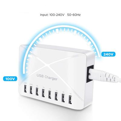 China USB Charger For Mobile Phone And Other Hot Eight Port Electronics Desktop Multi Port USB ChargerUSB Hub Multi Charging Port Station, With Smart Detect for sale