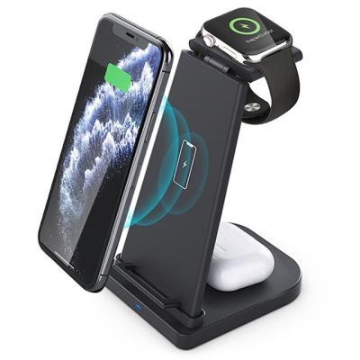 China 3 in 1 Wireless Charging Station 15W Multifunctional Ultra-thin Three-in-one Wireless Charger Fast Charging Folding Radio Charging Free Shipping For Samples for sale