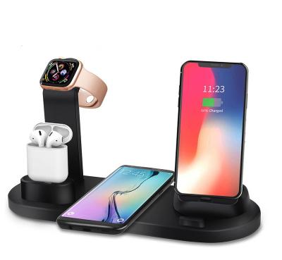 China 3 in 1 Wireless Charger Earphone Watch Phone 6 in 1 10W USB Charging Dock Station Stand 3 in 1 Wireless Charger for iWatch free shipping for samples for sale