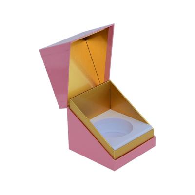 China Factory Wholesale Geschenkverpakking Logo Luxury Pink Paper Cardboard Handmade Custom Glass Candle Jar Packaging Gift Box With EVA Tray for sale