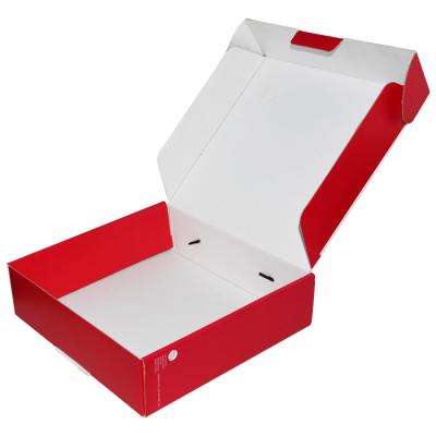 China Recycled Materials Custom Printing Electronic Product Folding Paper Packaging Corrugated Cardboard Folding Gift Box With Ribbon Silk Handle for sale