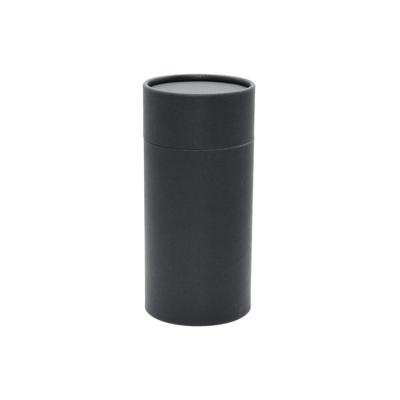 China Handmade Eco Round Black Paper Box Tube Paper Box Cylinder Paperboard Cylinder Tea Packing Coffee Beans Packaging Tube With Air Valve for sale