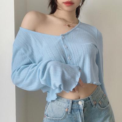 China Wholesale Design QUICK DRY Long Sleeve Coat Blue Summer Cropped Short Women Coat for sale