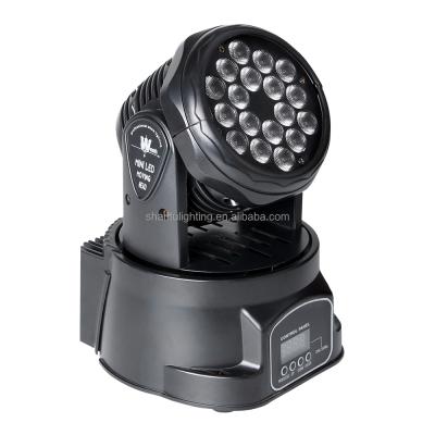 China Baisun Brand Factory Price 18pcs 3W RGB Mini Moving Head Light Disco Lighting For Party Mini Moving Head Light 28*24*27cm for sale