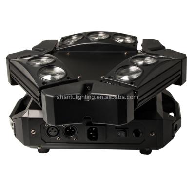 China brand mini 9pcs led bar SANTU 10w RGBW 4 IN 1 Full Color Spider Beam Moving Head Light for sale