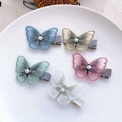 China Fashion Classic Cute Butterfly Fashion New Fashion Girls Accessories Classic Hair Pins For Kids Hair Clips Accessories Shape Jewelry Plated With White Rose Gold for sale