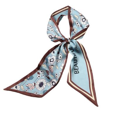 China Tied Silk Parasol Decoration Handbag Bandage Scarf New Retro Hot French Twill Parasol Bow Small Ribbon Ribbon Narrow Band Decoration Bag Handle Silk Scarf for sale