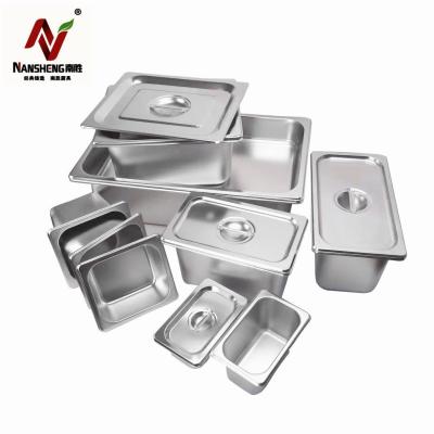 China American Style & European Style Nansheng Factory Price Stainless Steel SS201 GN Container Basin G/N Pan Size Stainless Gastronorm GN Pan for sale