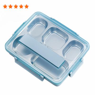 China Amazon Heatable Success 4 5 Compartments 304 Stainless Steel Portable Bento Box Lunch Box For Office School for sale