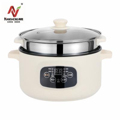 China Mini Rice Pot Single or Double Layers Steamer Multifunctional Electric Steamer Frying Pot with Glass Lids for sale