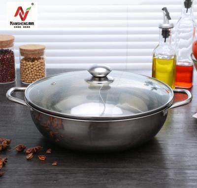 China Sustainable Chinese Hot Pot Restaurant Equipment Hot Pot Casserole Set 201 Stainless Steel Shabu Shabu Pot for sale