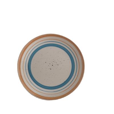 China Viable Factory Directly Sell INS Retro Niche Splatter Ink Plate Ceramic Breakfast Dessert Dish for sale