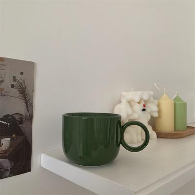 China Simple Viable Ceramic Home Office Coffee Mug Matcha Ins Ceramic Mug for sale