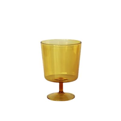 China Creative stemware high color borosilicate glass wine glass water cup dessert cup creative ice cream glass cup for sale