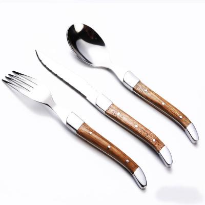 China Viable a complete set of exquisite zebra handle stainless steel cutlery western spoon for sale