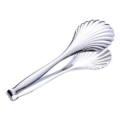 China Kitchen Home Stainless Steel Shell Shape Food Clip Sustainable BBQ Bread Steak Food Clips for sale