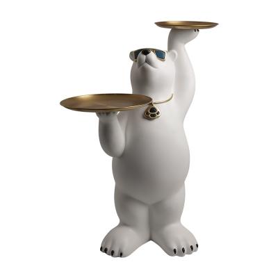 China China Polar Bear Ornaments Creative Large Living Room Floor-to-Ceiling Sofa Beside Tray Storage Home Decoration for sale