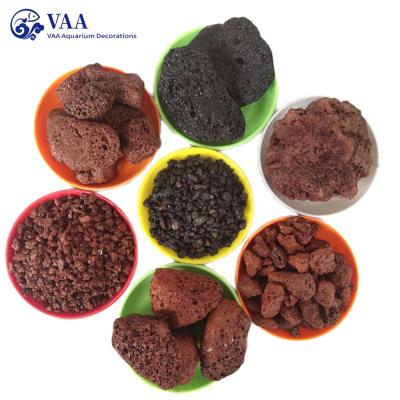 China Wholesale Natural Viable Volcanic Rock Viable Natural Black Lava Glass Aquarium Stone Rock Lava Aquarium Rocks for sale