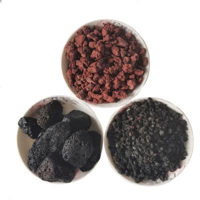 China Natural Viable Glass Aquarium Black Lava Rock Clay Volcanic Stone Aquascaping For Fish Tank for sale