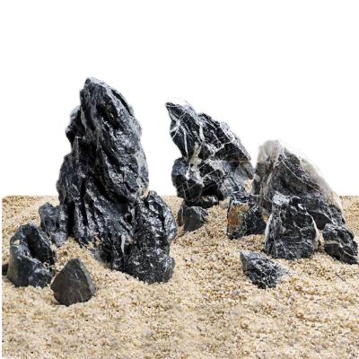 China Handscape Design Viable Aquarium Landscaping Stone Black Seiryu Dragon Rocks Fish Tanks Decoration Rock For for sale