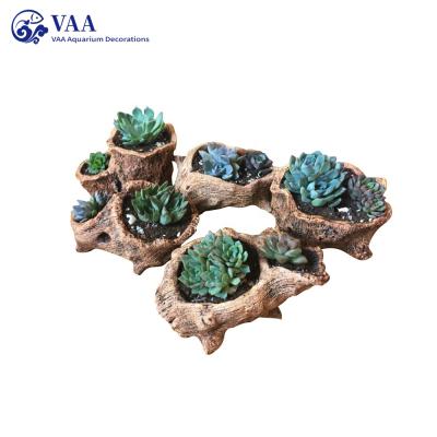 China DIY Modern Hanging Wooden Planter Driftwood Grain Planter Natural Wooden Log Succulent Tray Tray for Garden Decoration for sale