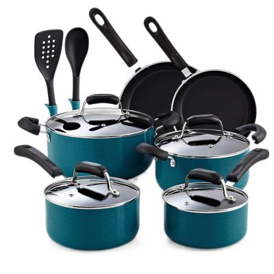 China Non-Stick Frying Pan Cookware Set of Stay 12-Piece Viable Special Fresh Sauce Handle for sale