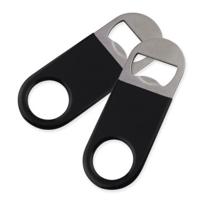 China Viable Custom PU Sublimation Stainless Steel Bottle Opener Metal Bar Flat Bottle Opener With Logo for sale