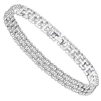 China Watch Band Chain Stainless Steel Bracelet 18K Gold Plated Factory Linked Zircons Bling Dotted Italian Design Stainless Steel Tennis Bracelet Alike for sale