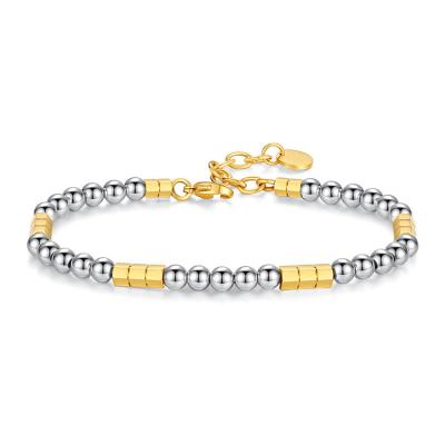 China Vintage Ladies Link Bracelet Anklet Gold Bead Stainless Steel Titanium Steel Anklet for sale