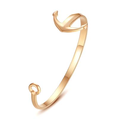 China High Quality Simple Mens Jewelry Ladies 18k Gold Stainless Steel Fishhook Anchor Bracelet Anti-allergic/No rust/bracelet for sale