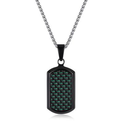 China Fashionable Creative Carbon Stainless Steel Fiber Men's Pendant Necklace Collar Necklace for sale