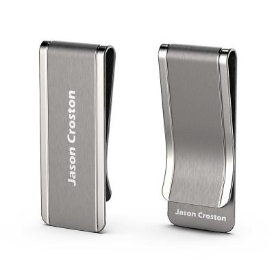 China Wholesale Price Classic Engraved Titanium Silver EDC Titanium Money Clip Card Holder Slim Steel Wallet for sale